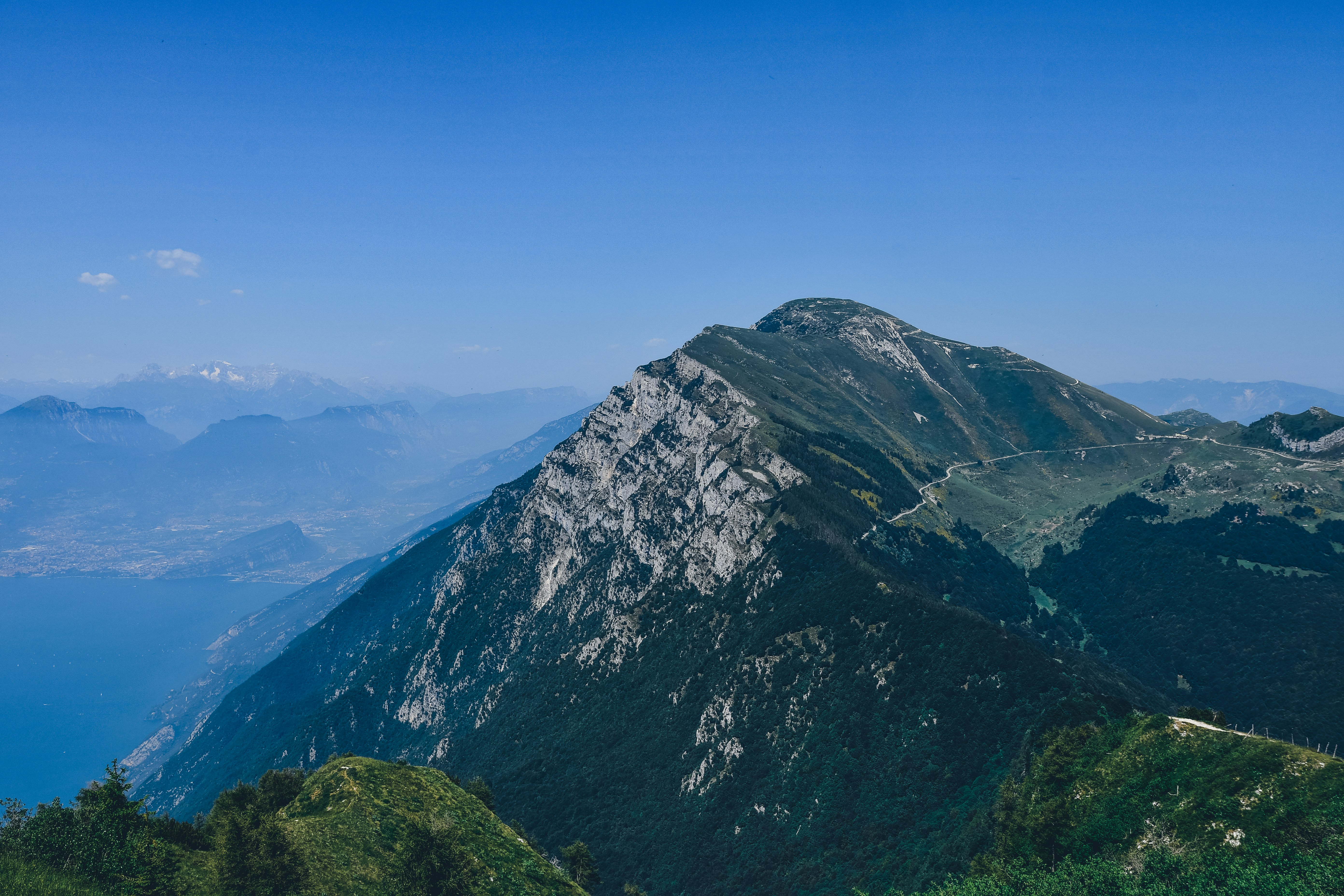 mountains beside lake